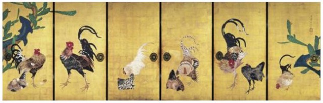 伊藤若冲「仙人掌群鶏図」