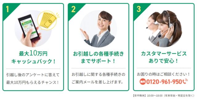「ズバット引越し比較」が選ばれる3つの理由