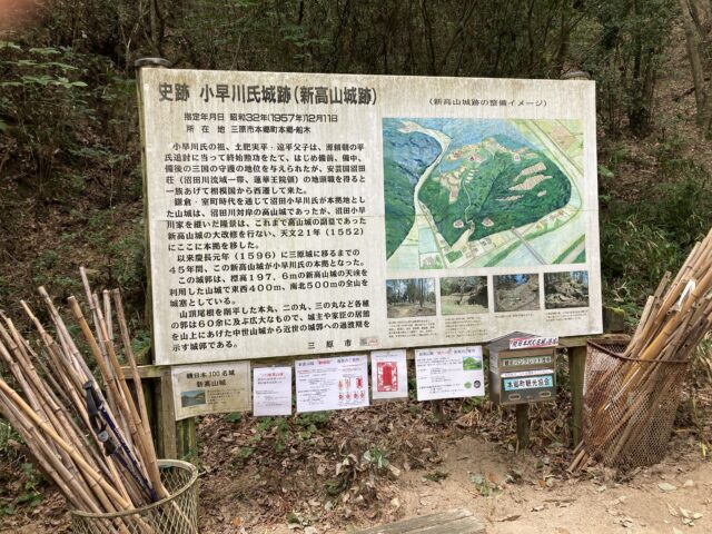 新高山城登山　杖あり