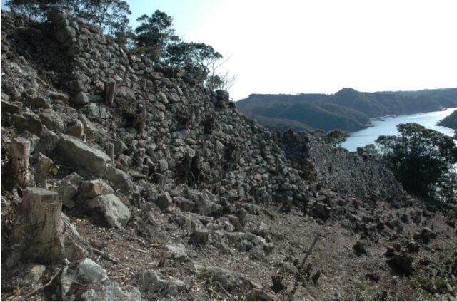金田城跡 東南角石塁